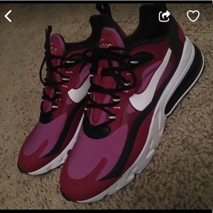 Nike 270 React purple and red
